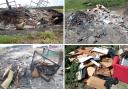 Images show the extent of the waste burned.