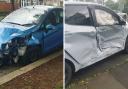 Images have emerged following a two-vehicle crash near South Park in Darlington Credit: THE NORTHERN ECHO