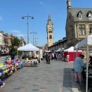 Darlington market taking place in the town centre