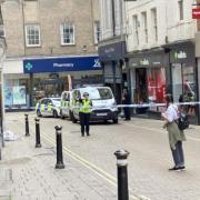 The police cordon outside Mappin and Webb jewellers in Coney Street, York after the death of Sam Diatta. Picture: Haydn Lewis