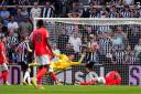 Sean Longstaff scores Newcastle's equaliser against Brighton