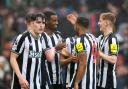 Newcastle players celebrate against Burnley