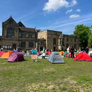 The encampment on Durham's Palace Green.