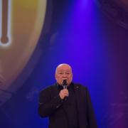 Tim Healy comperes last year's Sunday For Sammy concert.