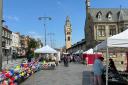 Darlington market taking place in the town centre