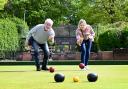 Thornaby Bowls Club secretary Brian Lewis, left, and Emma Huscroft, right, head of the private client team at Savage Silk