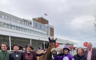 Graham Lee after riding Purple Martini to victory at Redcar in April 2023