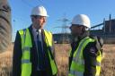 Tees Valley Mayor Ben Houchen and Treasury Minister Rishi Sunak on former SSI steelworks land.  