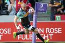 England full-back Mike Brown will leave Harlequins to join Newcastle Falcons at the end of the current season