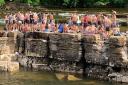 A picture of the mass gathering that took place at Richmondshire Falls during the Covid-19 lockdown in 2020