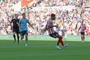 Amad Diallo scores in Sunderland's 4-2 home defeat to Burnley