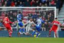 Pascal Gross slots home Brighton's opening goal at the Riverside