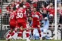 Middlesbrough's players celebrate against Coventry