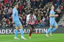 Abdoullah Ba shows his disappointment after missing an excellent chance in Sunderland's home defeat to Coventry City