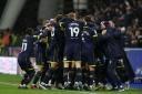 Michael Carrick celebrates with his Middlesbrough players