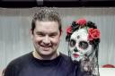 Film director Dean Midas, from Willington, County Durham, with his character Eve Valentine, who will feature in his latest horror short