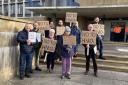 The protest against HMOs in Peterlee in Durham on Wednesday (February 28).