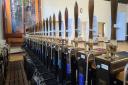 Ready to flow, the hand pulls lined up for the start of the Coxhoe Village Hall Beer Festival. on Thursday (March 21)