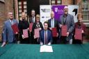 Council leaders and Jacob Young MP sign a trailblazer devolution deal handing more powers to the North East