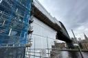 Scaffolding around the Tyne Bridge ahead of the start of its restoration