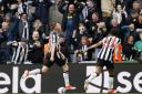 Harvey Barnes celebrates after scoring Newcastle United's winner