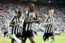 Alexander Isak celebrates after opening the scoring in Newcastle United's weekend win over West Ham