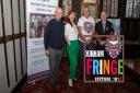 Ken Howe, left, and Alan Metcalf, far right, of Durham City Freemen, with Sally Dixon and Stephen Cronin, centre left and right, of Durham Fringe Festival