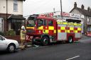 Emergency services were called to a collision between a fire engine and a car in Yarm Road, Darlington, this morning. Picture: STUART BOULTON