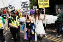 Anti-fracking protestors at a peaceful rally outside North Yorkshire county council offices in Northallerton. Picture: Stuart Boulton.