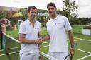 Tim Henman and Mark Philippoussis take part in HSBC activity at Day Two of Wimbledon 2016