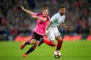Scotland's James Forrest (left) and England's Kyle Walker battle for the ball during the 2018 FIFA World Cup qualifying, Group F match at Wembley Stadium, London. PRESS ASSOCIATION Photo. Picture date: Friday November 11, 2016. See PA story SOCCER