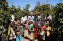 TRAVEL: David Beattie with local coffee farmers and villagers