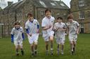 HISTORY: The Carter brothers prepare for the 119th Barnard Run in 2011, from left to right, Tom, 11, Hamish, 14, Hugh, 16, Owen, 13, and Will, 11