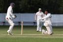 Tharindu Rathnayake is Bowled By Daniel Chillingworth during the NYSD Premier Division match between Thornaby and Stokesley
