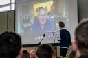 SPACE: Dr Andrew Aldrin, son of Buzz Aldrin, joined the school via video link from Denver, USA