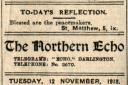 SOBER POSITION: The Northern Echo's editorial on November 12, 1911