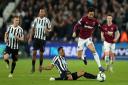 Newcastle United's Isaac Hayden challenges West Ham United's Felipe Anderson during the Premier League match at London Stadium. Picture: PA
