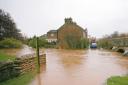 FLOODING SCARE: The scene at Gilling West yesterday