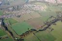  Caption: An aerial view of land proposed for a new golf course, outside Yarm.