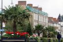 Flower boxes enrich the view of Stockton High Street