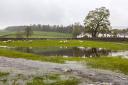 Waterlogged fields at Bowlees in Upper Teesdale after heavy rains yesterday. Picture: Gary Richardson