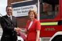 Cabinet Member for Health and Social Wellbeing, Cllr Sheelagh Clarke with Director of Technical Services at Cleveland Fire Brigade, Ray Khaliq