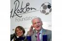 LAUNCHING THE BATTLE FOR FUNDS: Sir Bobby Robson, right, with Doctor Ruth Plummer