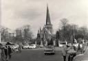 St Cuthbert’s from the Market Place in 1964 with the three cooling towers of the Haughton Road power station behind. It also looks like this photo was taken on a market day. Remember when the view looked like this? Remember when you could drive acro