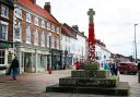REMEMBER: Market Cross in Northallerton High Street has been covered with knitted poppies Picture: SARAH CALDECOTT.