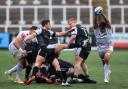 Newcastle Falcons in action against Exeter Chiefs
