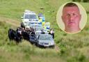 Armed police in a field in Rothbury searching for Raoul Moat   Picture: PA / OWEN HUMPHREYS