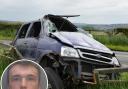 Dylan Brunton, inset, and the car he was driving