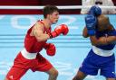 Pat McCormack in action against Cuban Roniel Iglesias in the Tokyo Olympic Final in the men's welterweight division. PICTURE: PA.