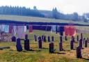 VEST IN PEACE: The washing line in the churchyard at St Mary’s, Arkengarthdale
